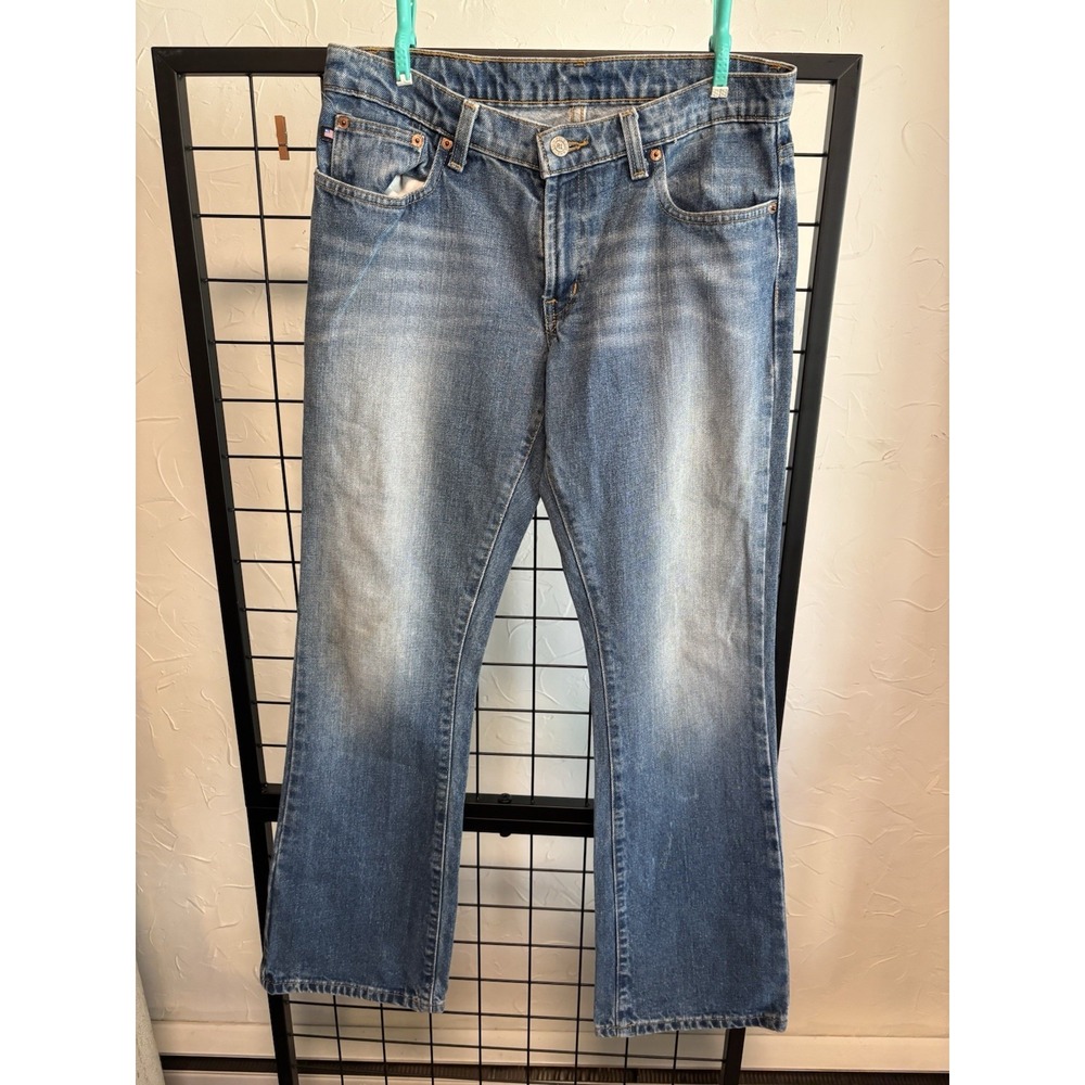Ralph Lauren Women's Bootcut Blue Jeans Mid Rise Medium Wash 5-Pocket Logo